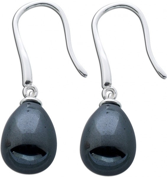 Edelsteinohrringe – Ohrhänger Sterling Silber 925/- mit Hämatite