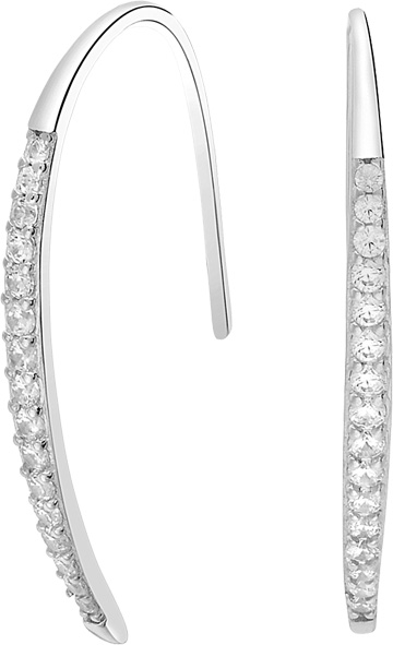 JOANLI NOR 345135 Creolen Adina Sterling Silber 925 rhodiniert 30mm Länge klare Zirkonia